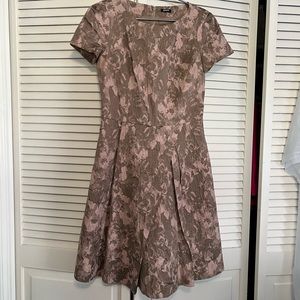 Jil Sander Navy Short Sleeve Pink and Tan Dress